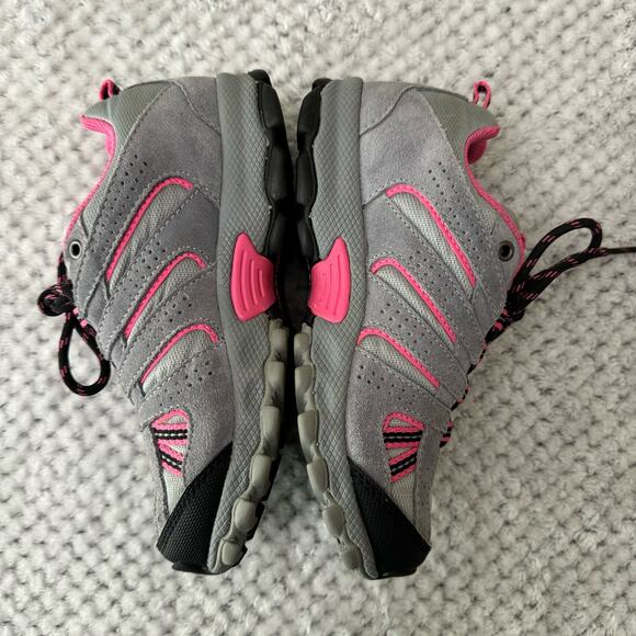 Columbia Omni-Grip Waterproof Sneakers Girls 2 Gray Pink Techlite Shoes Lace Up - Picture 4 of 14